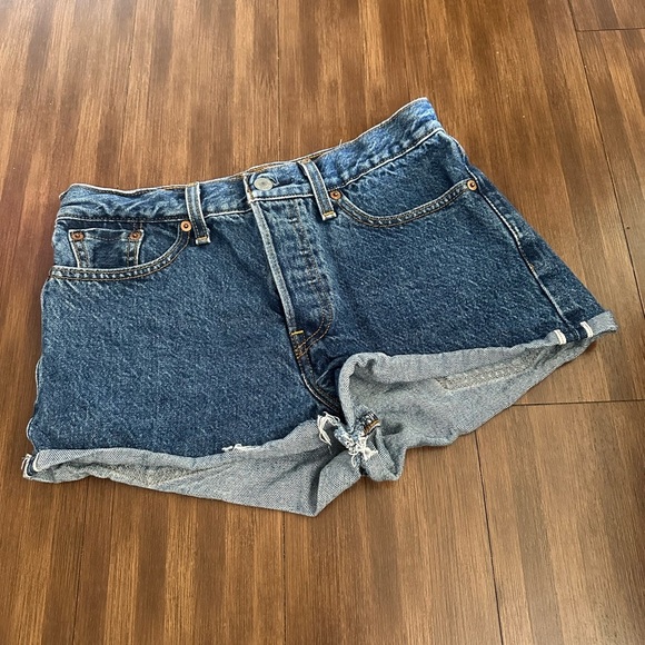 Levi’s 501 selvedge White Oak Cone denim raw hem button fly shorts 26 - Picture 5 of 10